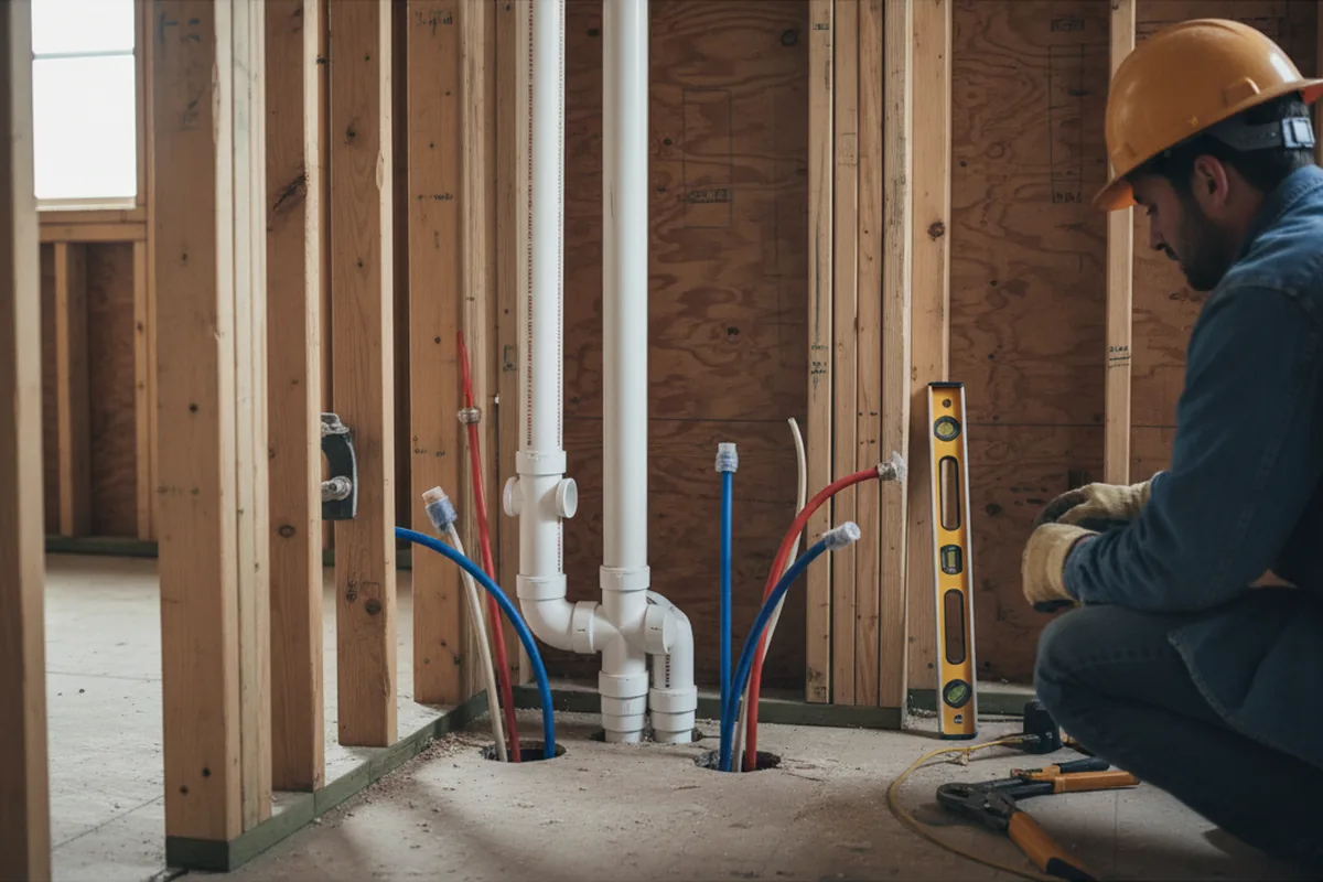 Drain and supply rough-in during Leak Detection in Fairfax